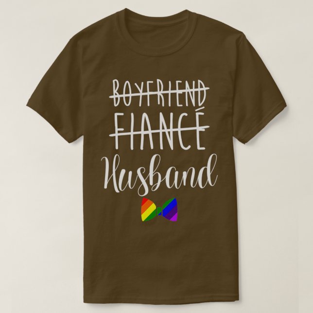 Lgbt Pride Gay Bachelor Party Boyfriend Engagement T-Shirt (Design Front)