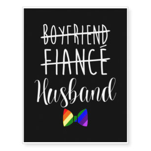 LGBT Pride Gay Bachelor Party Boyfriend Engagement Temporary Tattoos