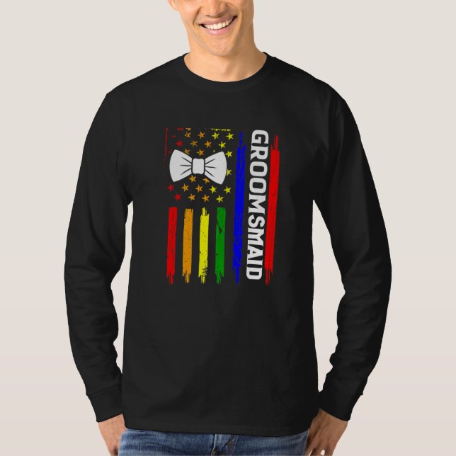 Lgbt Pride Gay Bachelor Party Engagement T-Shirt (Front)