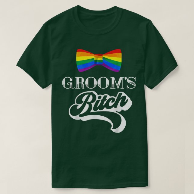 LGBT Pride Gay Bachelor Party Grooms Engagement  T-Shirt (Design Front)