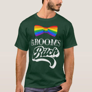 LGBT Pride Gay Bachelor Party Grooms Engagement  T-Shirt