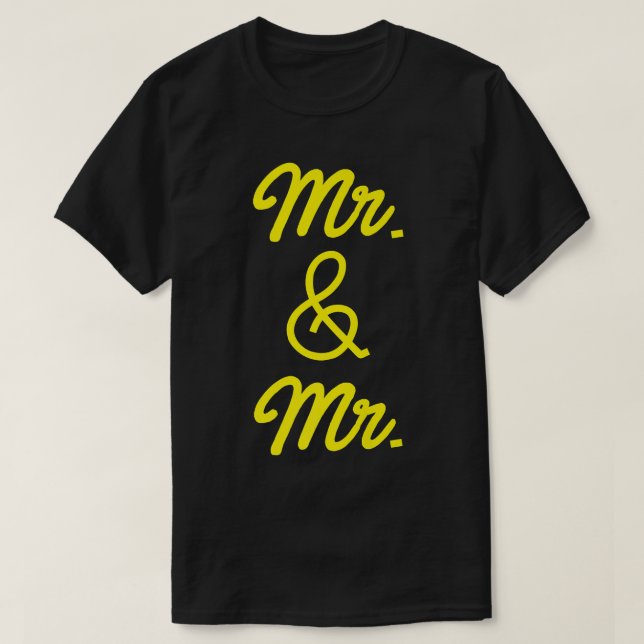 Lgbt Pride Gay Bachelor Party Mr And Mr Engagement T-Shirt (Design Front)