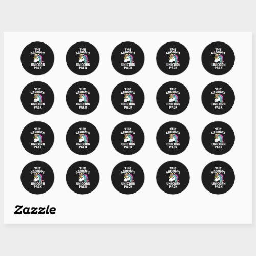 LGBT Pride Gay Bachelor Party Unicorn Pack Classic Round Sticker