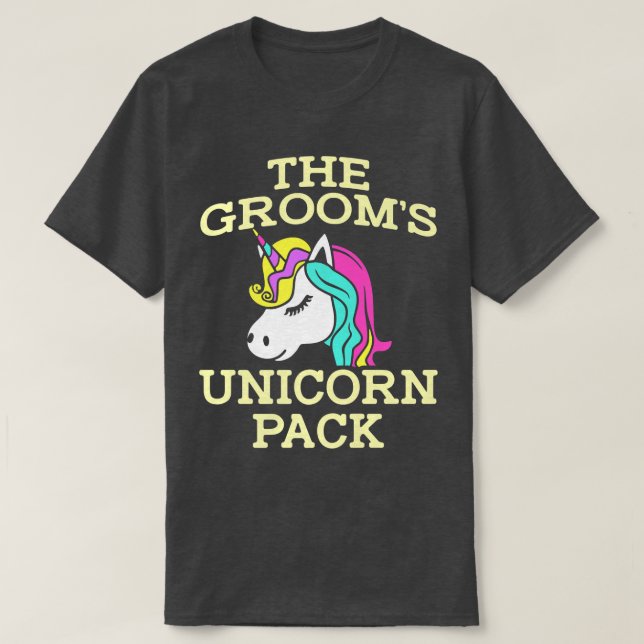 Lgbt Pride Gay Bachelor Party Unicorn Pack Engagem T-Shirt (Design Front)