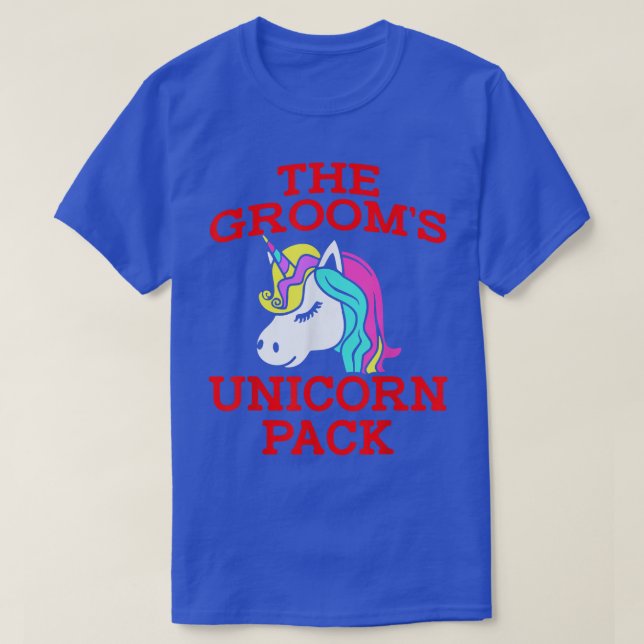 Lgbt Pride Gay Bachelor Party Unicorn Pack Engagem T-Shirt (Design Front)