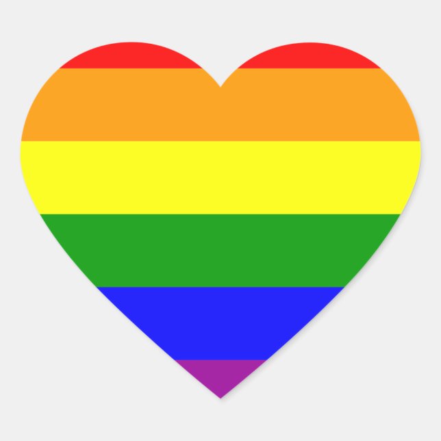 LGBT+pride- gay. Heart rainbow.  Heart Sticker (Front)