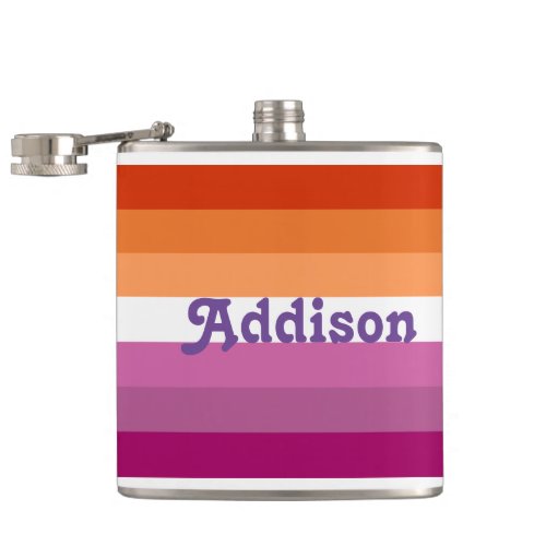 LGBT Pride Gay Lesbian Personalized Name Flask