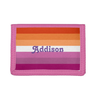 LGBT Pride Gay Lesbian Personalized Name Trifold Wallet