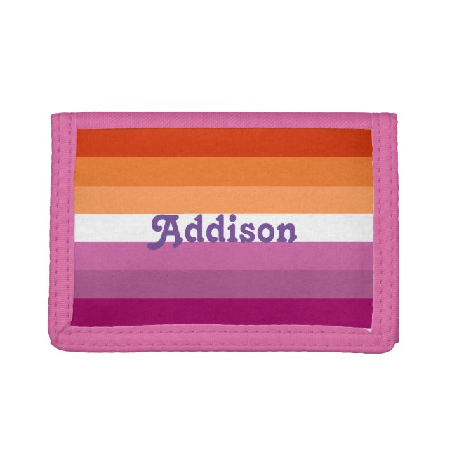 LGBT Pride Gay Lesbian Personalized Name Trifold Wallet (Front)