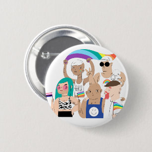 LGBT+Pride. GAY love. Rainbow flag. Button
