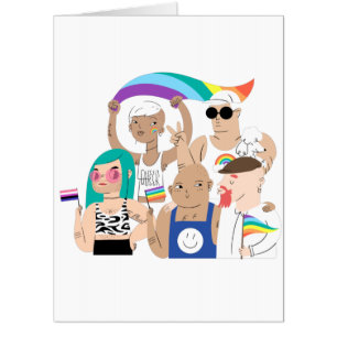 LGBT+Pride. GAY love. Rainbow flag.      Card