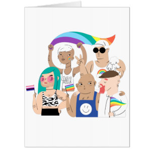 LGBT+Pride. GAY love. Rainbow flag. Card