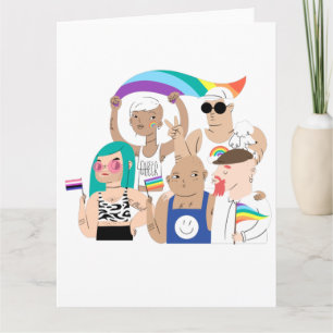 LGBT+Pride. GAY love. Rainbow flag. Card