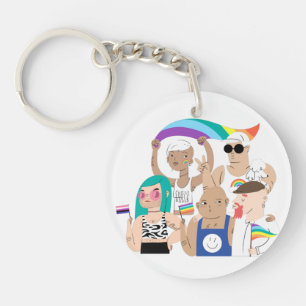 LGBT+Pride. GAY love. Rainbow flag.            Key Keychain