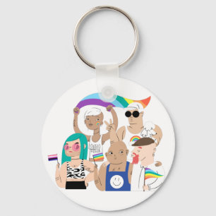 LGBT+Pride. GAY love. Rainbow flag. Keychain
