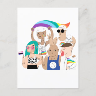 LGBT+Pride. GAY love. Rainbow flag.     Postcard