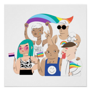 LGBT+Pride. GAY love. Rainbow flag. Poster