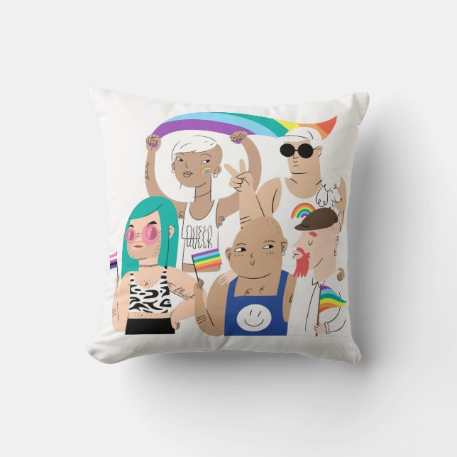 LGBT+Pride. GAY love. Rainbow flag.       Throw Pillow (Front)