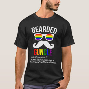 LGBT Pride Gay Uncle Support Bearded Guncle Family T-Shirt