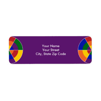 LGBT Pride Geometric Rainbow Circles on Purple Label