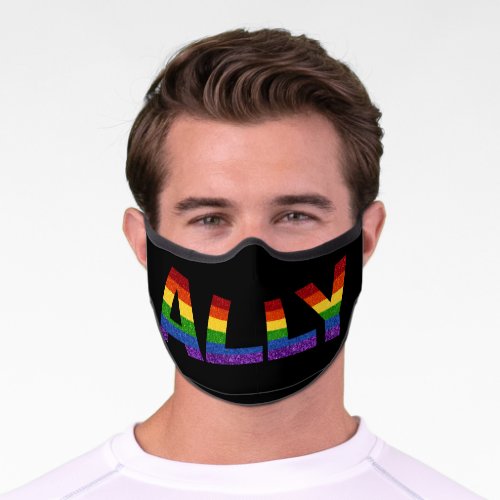 LGBT Pride Glitter Ally Premium Face Mask