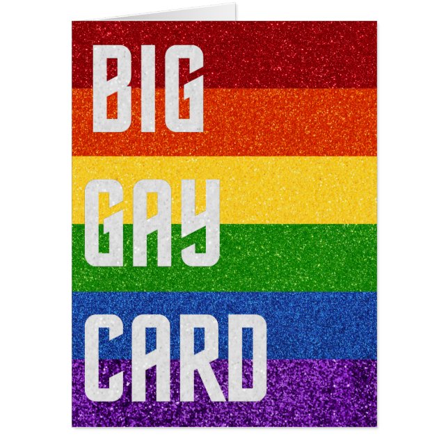 LGBT Pride Glitter Big Gay Card (Front)