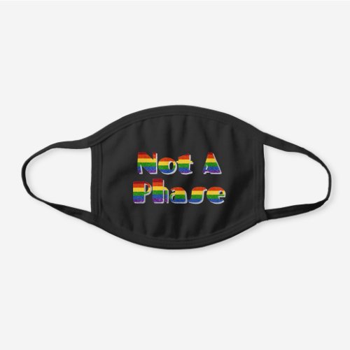 LGBT Pride Glitter Not A Phase Black Cotton Face Mask