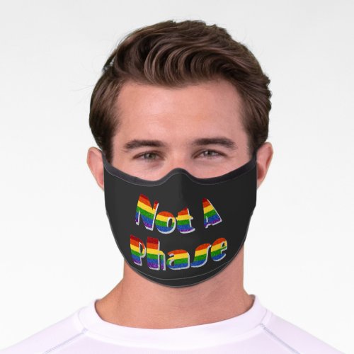 LGBT Pride Glitter Not A Phase Premium Face Mask