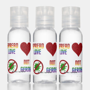 LGBT Pride Glitter Spread Love Not Germs Hand Sani Sanitizer