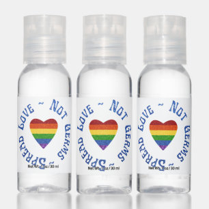 LGBT Pride Glitter Spread Love Not Germs Hand Sani Sanitizer