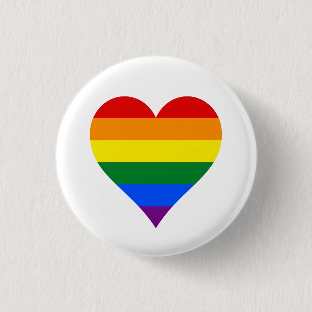 LGBT pride heart button (Front)