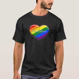LGBT Pride Heart - First Name "Holden" Rainbow Hea T-Shirt