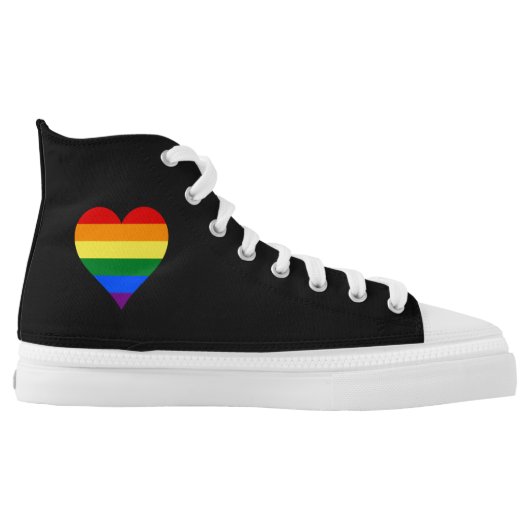 LGBT pride heart High-Top Sneakers (Left Shoe Inside)