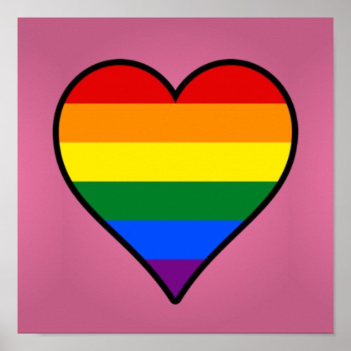 LGBT pride heart poster