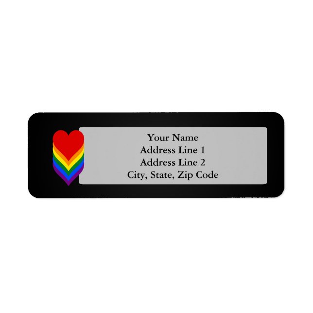 LGBT pride hearts Address Labels (Front)