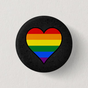 LGBT pride hearts black button