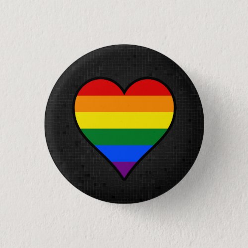 LGBT pride hearts black button