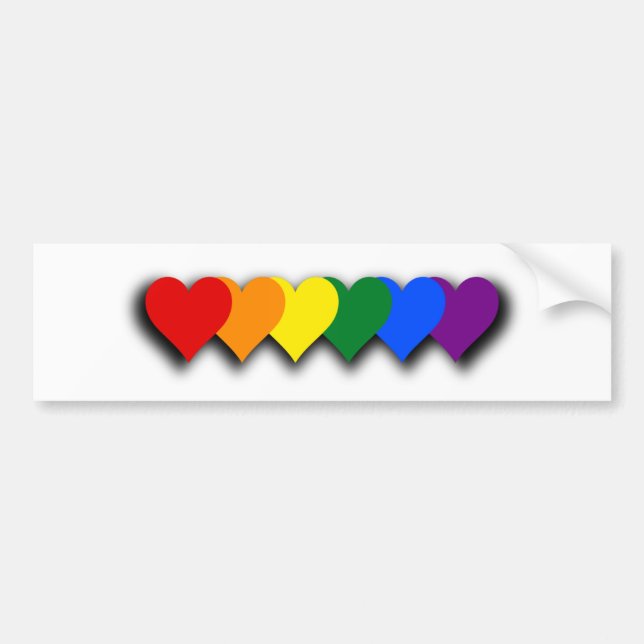 LGBT pride hearts Bumper Sticker (Front)