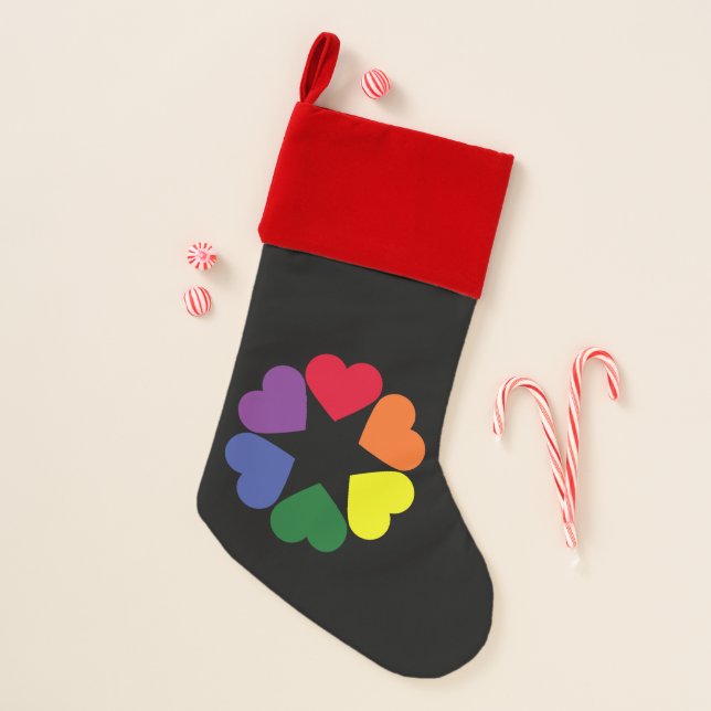 LGBT pride hearts Christmas Stocking (Front)