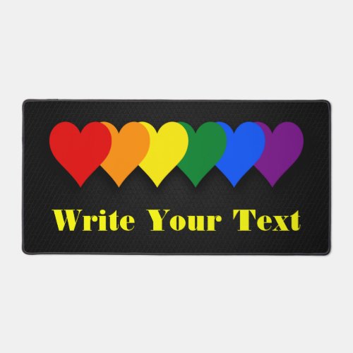 LGBT pride hearts  Desk Mat