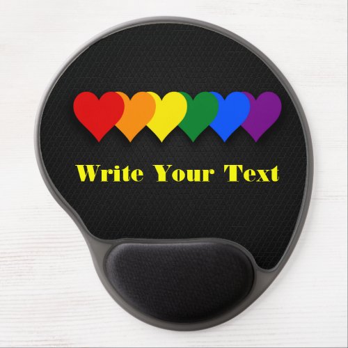 LGBT pride hearts  Gel Mouse Pad