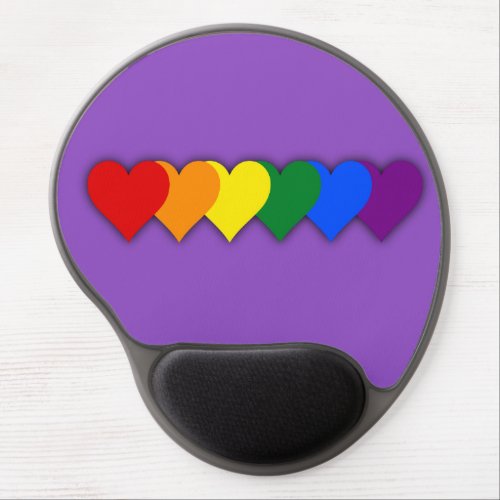 LGBT pride hearts  Gel Mouse Pad