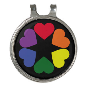 LGBT pride hearts Golf Hat Clip