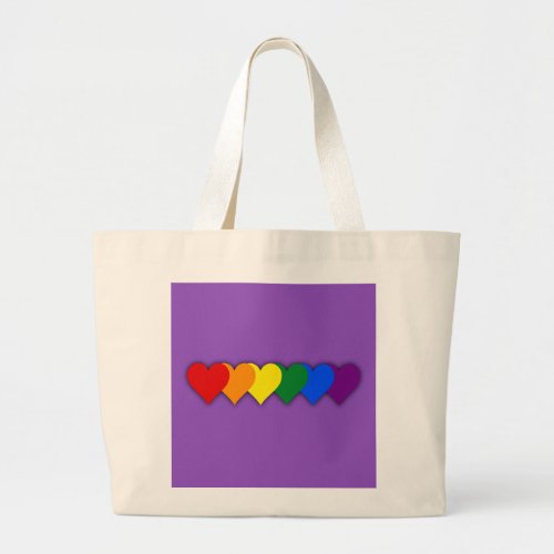 LGBT pride hearts  Large Tote Bag