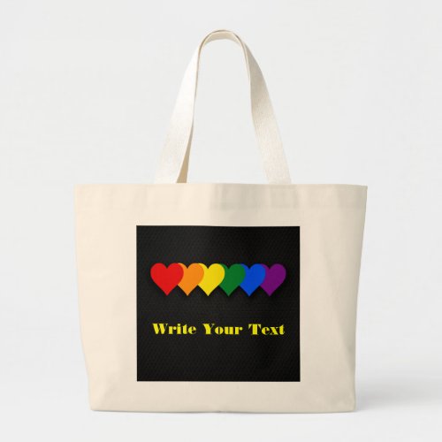 LGBT pride hearts  Large Tote Bag