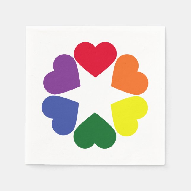 LGBT pride hearts Napkins (Front)