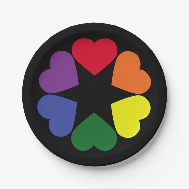 LGBT pride hearts Paper Plates (Front)
