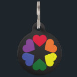LGBT pride hearts Pet Tag<br><div class="desc">Colors of LGBT (lesbian, gay, bisexual, and transgender people) rainbow hearts pride decoration in round shapes</div>