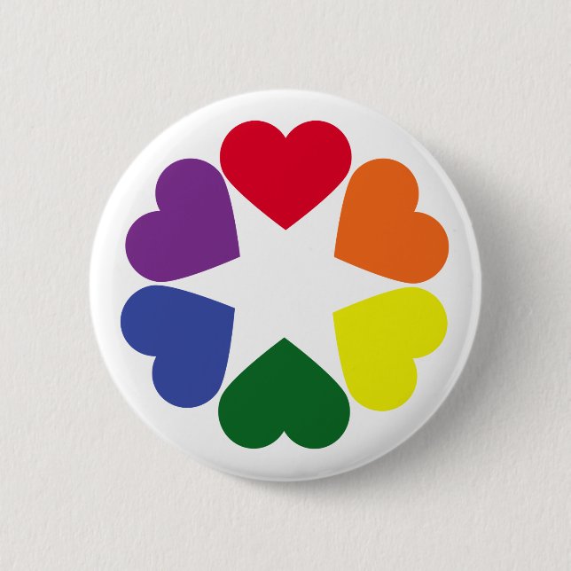 LGBT pride hearts Pinback Button (Front)