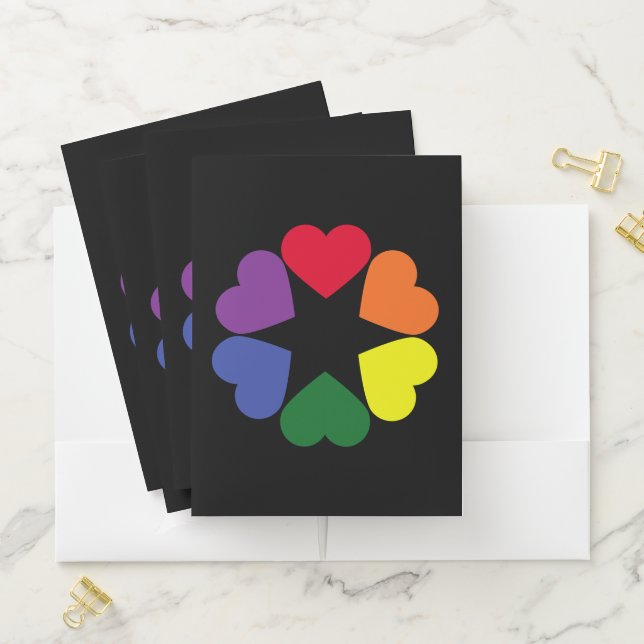 LGBT pride hearts Pocket Folder (In Situ)